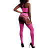Ouch! Glow Ensemble Bustier Dos nu et Porte-Jarretelles 2 Pièces Rose Fluo